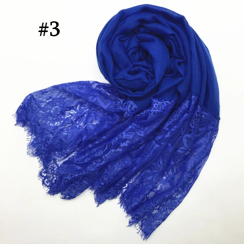 Cross-Border AliExpress New Women\'s Solid Color Scarf Two Big Lace Closed Toe Scarf 30 Colors