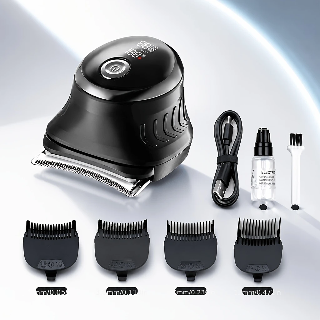 Professional Hair Clipper for Men IPX7 Waterproof 2 Speed Cordless Rechargeable Hair Trimmer 1.5-12mm Guide Comb Self Cut Gift