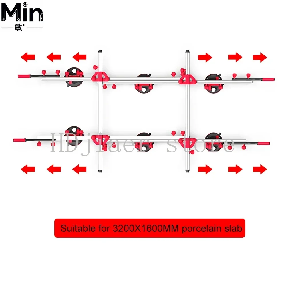 Large Format Porcelain Ceramic Tile Slab Handling Lifter Tool With Transport Cart for Heavy Slab Carrying Installation