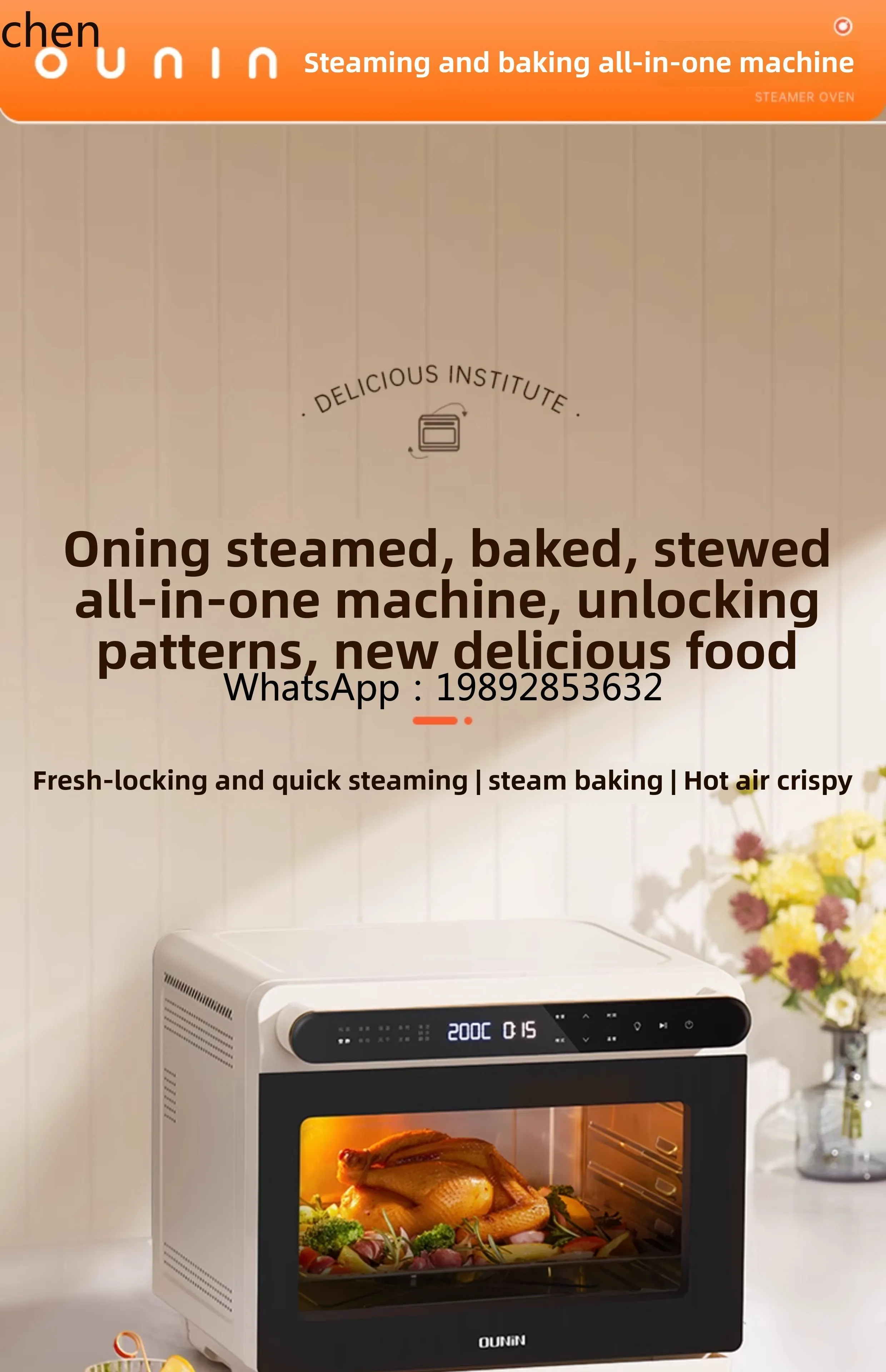 Forno a vapor para assar forno elétrico doméstico máquina de cozinhar, assar e fritar fritadeira a ar