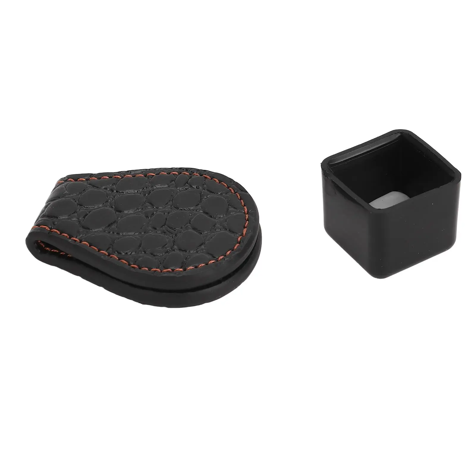 Lightweight Magnetic Billiard Chalk Box Holder - Leather & Aluminum Alloy, Easy Clean with  Clip for club Use