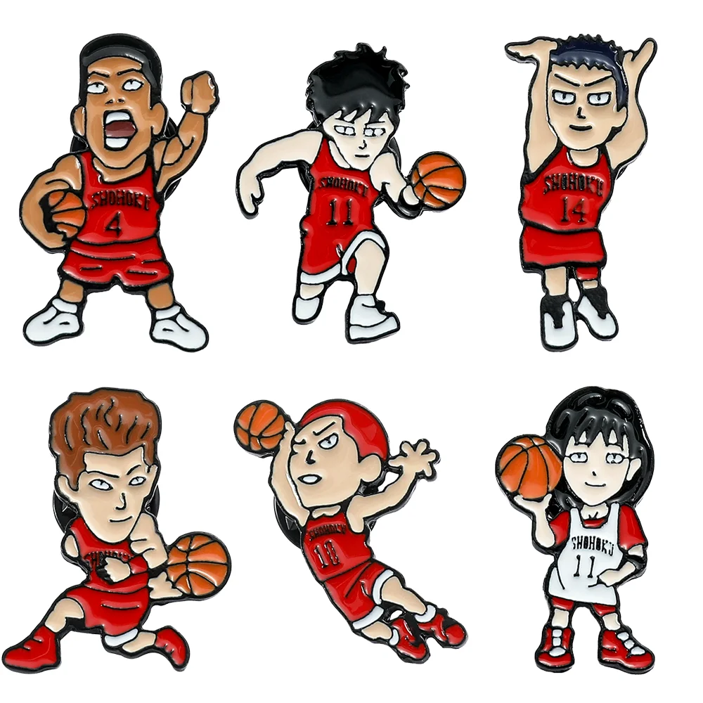 

Эмалированная булавка в стиле аниме Slam Dunk, булавка в виде сакураги ханамичи, металлическая брошь для детской отделки, милые аксессуары для ювелирных изделий, подарки