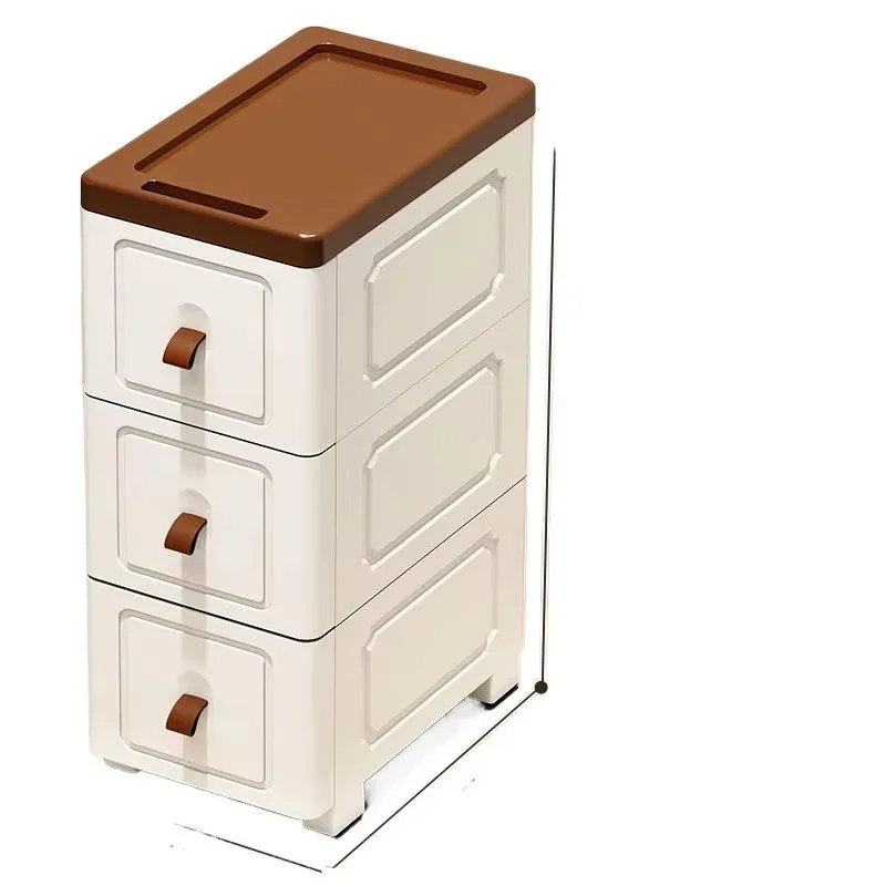 Slim Narrow Space Plastic Storage Cabinet, Multi-Tier Drawer Gap Organizer for Kitchen & Bathroom
