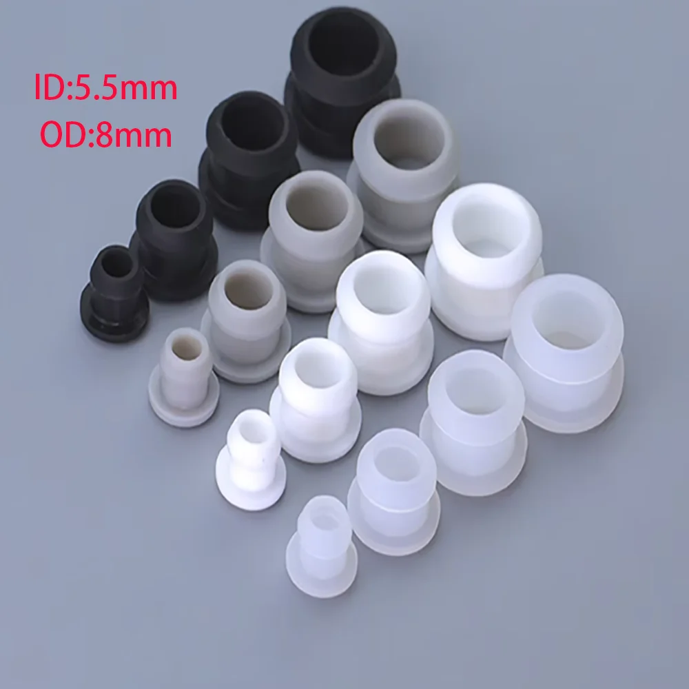 4.5-60.6mm Black White Grey Clear Silicone Rubber Hole Caps T-type Plug Cover Snap-on Gasket Blanking End Cap Seal Stopper