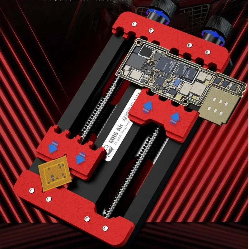 Imagem -04 - Mecânico Air Precision Double-bearing Holder Jig Fixture para Iphone Chip Desoldering Cola Remover Pcb Motherboard Repair Tool Mr6