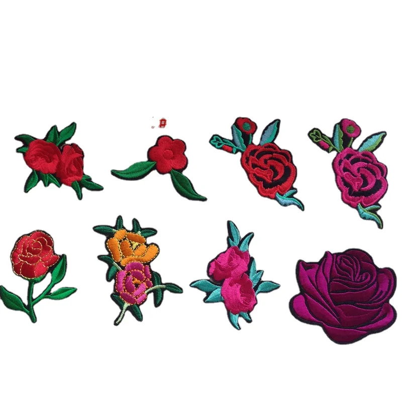 50pcs/Lot Luxury Embroidery Patch Rose Peony Flower Opera Stage Costume Performance Dress Craft Diy Hand Accessories Applique