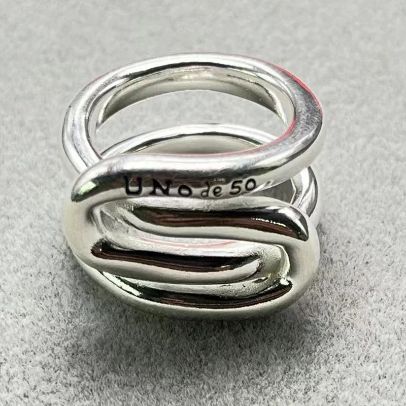 UNode50-anillo exquisito de alta calidad para mujer, diseño creativo europeo y americano, joyería romántica para vacaciones, bolsa de regalo, 2023