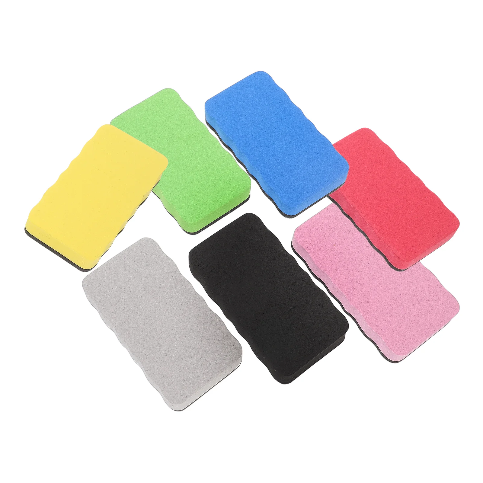 

7Pcs Reusable EVA Whiteboard Erasers Portable Office Supplies Classroom Teacher Gift Washable Long Lasting Practical Tool Dry