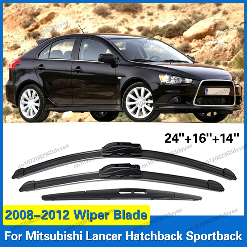 

3PCS Car Wiper Blades for Mitsubishi Lancer Hatchback Sportback 2008-2012 Front Rear Windscreen Windshield Car Accessories
