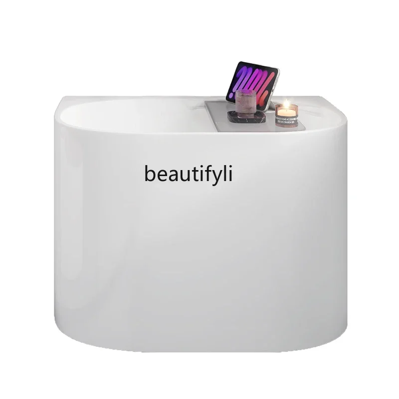 Household adult overall thin-edged acrylic freestanding removable small deep soaking tub