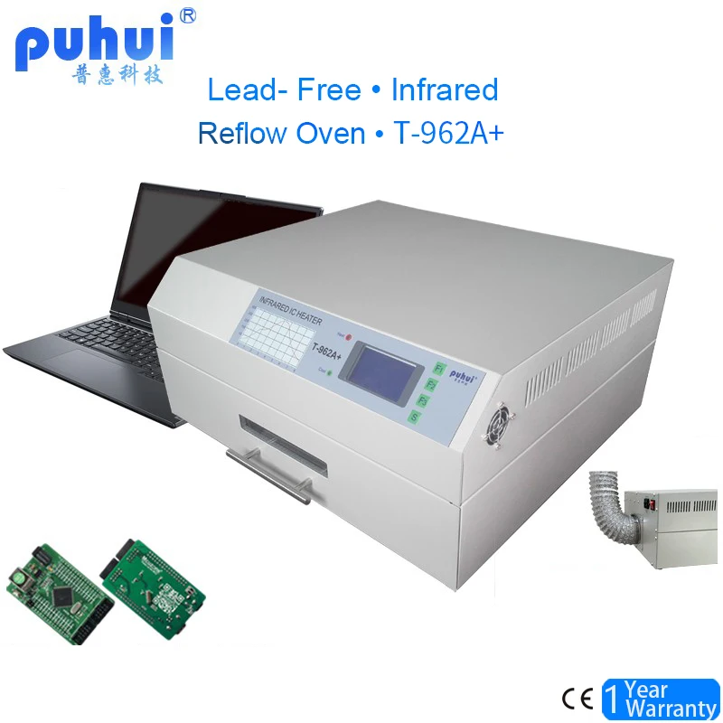 370x450mm 데스크탑 리플로우 오븐 T-962A+ 350 ℃   온도 곡선 소프트웨어가 포함된 PCB/SMT/BGA/LED용 솔더 기계