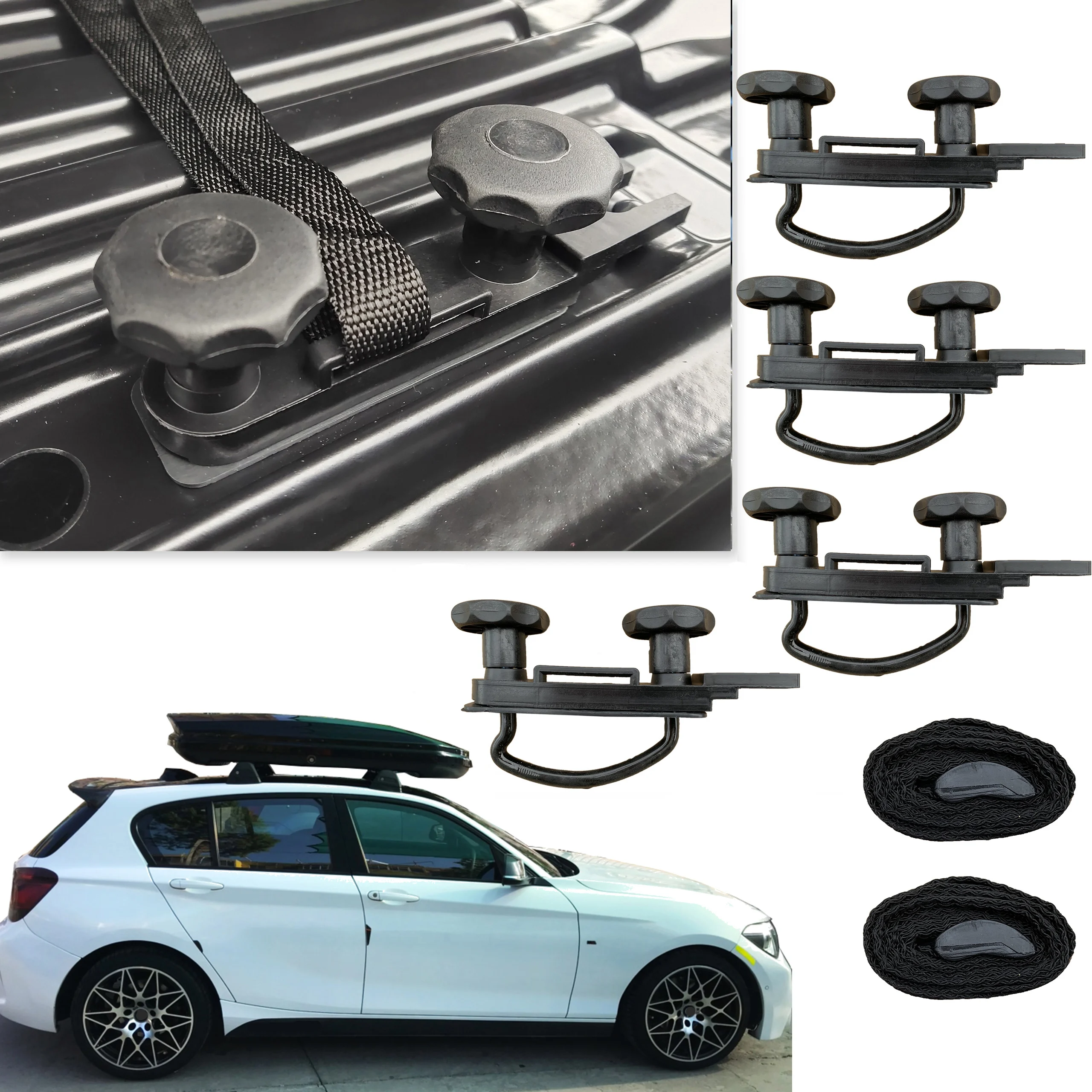 4PCS/set Stainless Steel U-Bolts Clamps Universal Roof Box Car Van Mounting Fitting Kit Car Roof Luggage Accessories