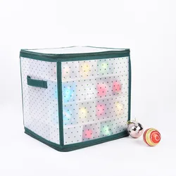 Green Speckle Christmas Ball Storage Box 64-Compartment Christmas Ornament Storage Organizer with Handles Organizing Decorations