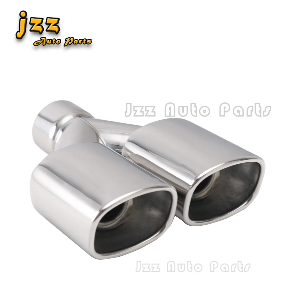 

Universal Square Exhaust Tip Double Outlet Nozzle End Stainless Steel Exhaust Pipe Car Accessories