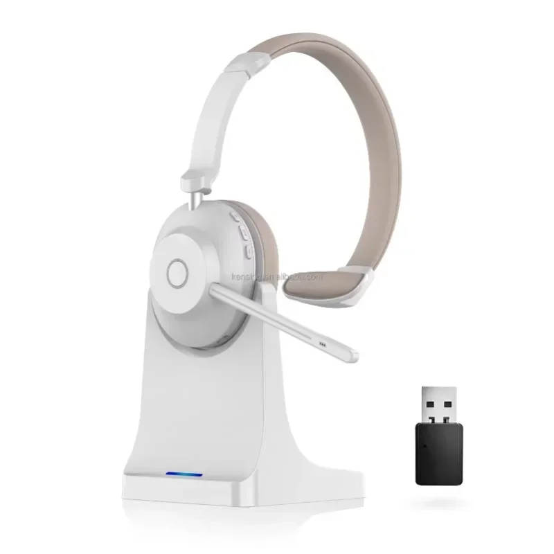 Latest 2024 model bluetooth headset with ENC Noise Cancelling Micfor Computer Cell Phones Ms Team Skype Zoom