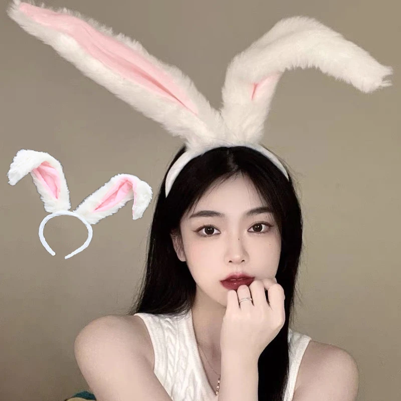 Sweet Cartoon Extra Large Plush Rabbit Ear Headband Cute Long Rabbit Ear Headband Bunny Hairband Anime Cosplay Hair Accessories