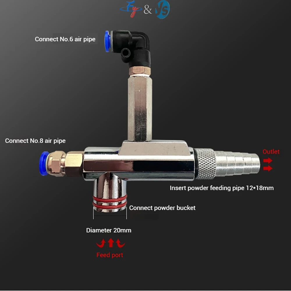 KCI Type Powder Pump Injector Electrostatic Powder Coating Machine Spare Parts Venturi Suction Pump for Powder Spraying Gun