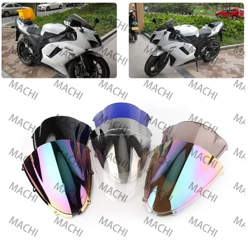 For Kawasaki Ninja ZX-6R 636 600 2005-2008 Motorcycle Screen Double Bubble Windshield Deflector Protector WindScreen Zx6r 07 06