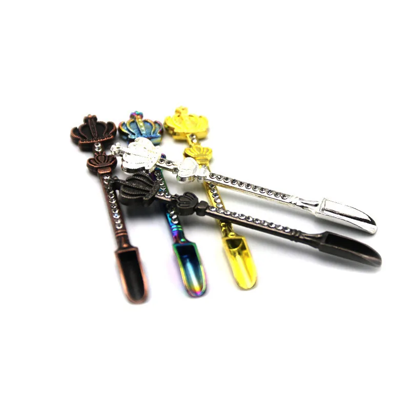 mini crown scoops shovel 80MM muti-color keychain for herb powder accessories tools