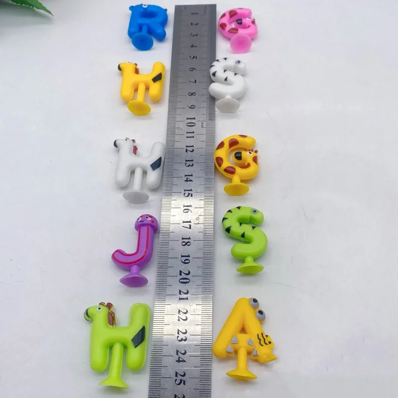 6-100 szt. Nowość TPR Soft Stikeez Ventouse alfabet zwierzęta ABC A-Z figurka 3D Model figurka szczęśliwy dom zabawka prezent dla dziecka