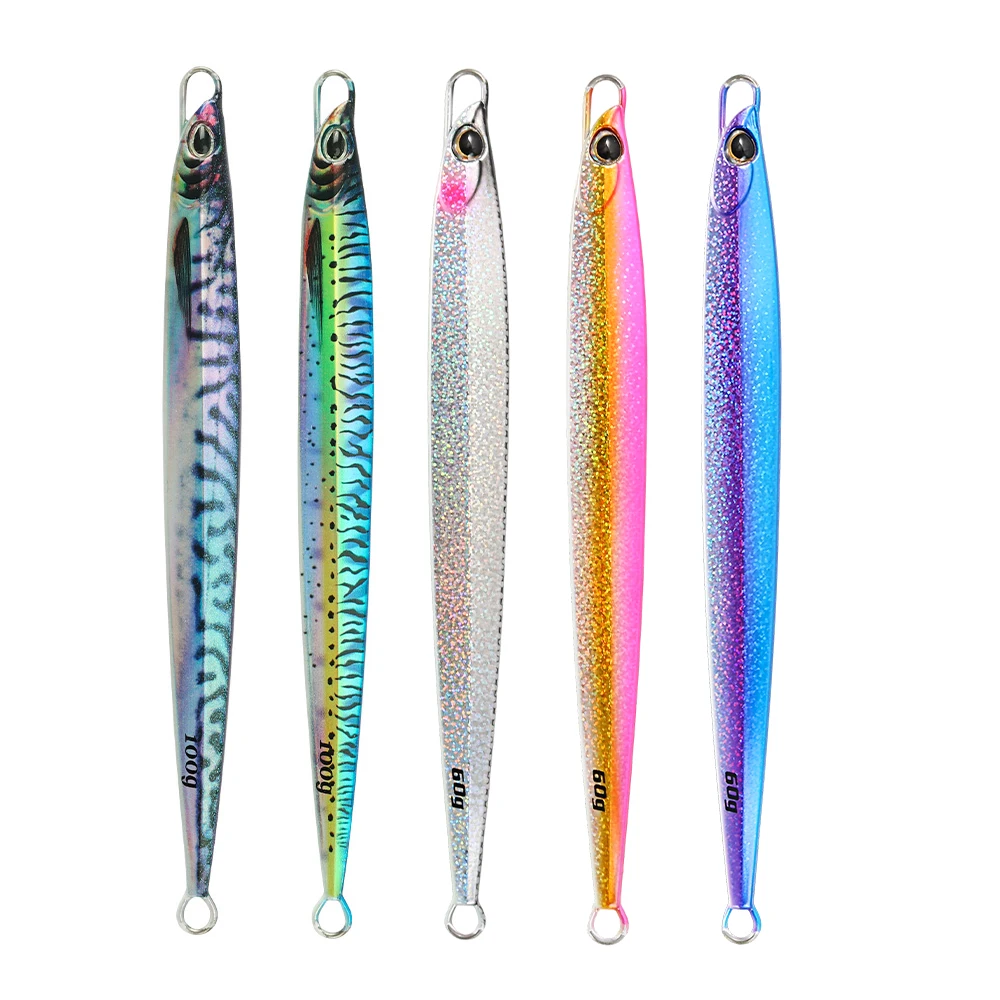 JIGGING PRO Long Cast Metal Jig 60g 80g 100g Fast Sinking Jigging Lure Saltwater Needle Fishing Lure