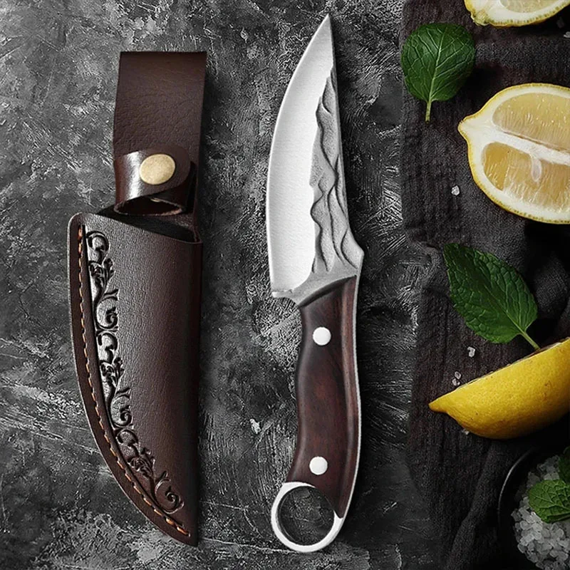 Forged Blade Butcher Knife Cleaver Multi-purpose Boning Meat Chopping Vegetable Fruit Fish Slicing Chef Kitchen Cutting Tools