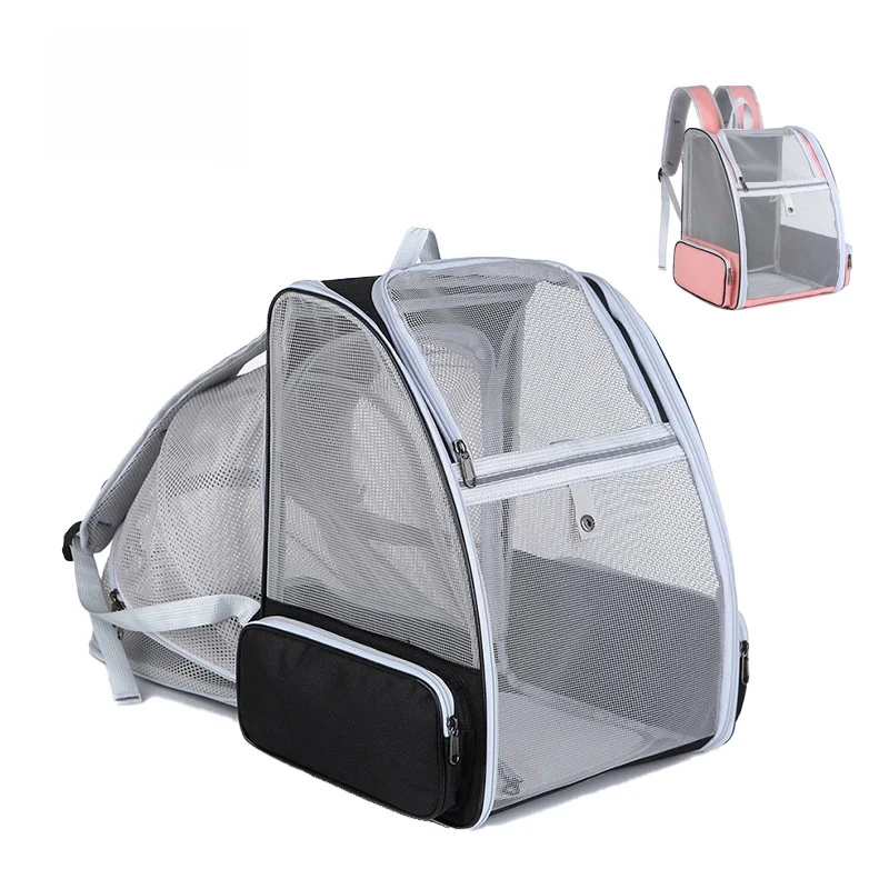 breathable-pet-backpack-expandable-luggage-stackable-pet-bag-backpack-outdoor-handheld-double-shoulder-bookbag