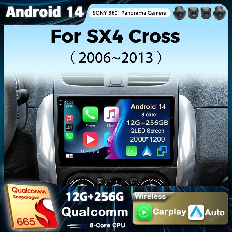 

Android 14 Car Radio For Suzuki SX4 Cross 2006-2013 For Fiat Sedici Carplay Android Auto Radio Multimedia Player 4G Wifi 2 Din