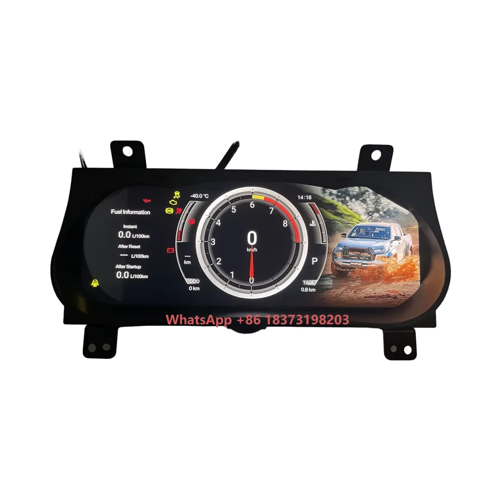 عداد سرعة السيارة 12.3 بوصة نظام لينكس LCD لوحة القيادة الرقمية العنقودية لتويوتا هايلكس ريفو روكو فورتشنر 2016-2024