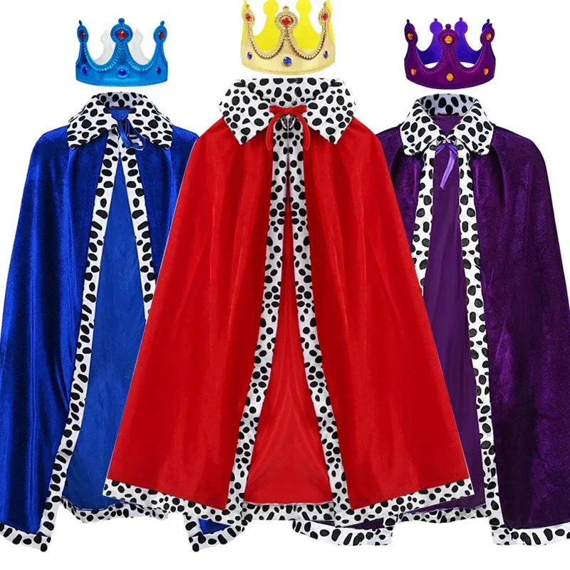 King Prince Parent-child Event Party Performance Red Blue Purple Cloak Shawl Cosplay Costumes Cape