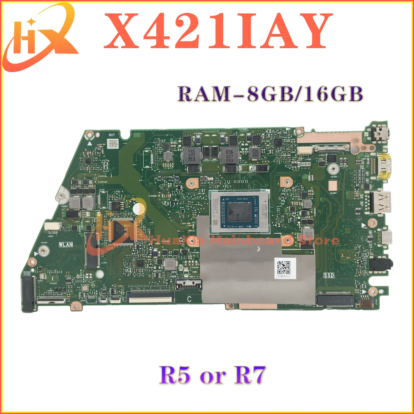 

KEFU X421IA Mainboard For ASUS X421I X521IA X421IAY R421IAY M413IA KM413IA M513IA KM513IA Laptop Motherboard R5 R7 8GB/16GB-RAM