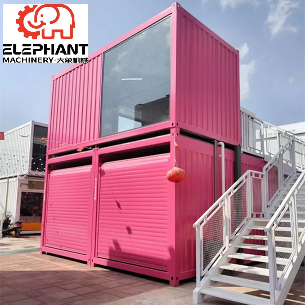 Luxury Well-designed Prefabricated 3 Bedroom Container Homes 40ft Luxury House Glass Curtain Wall Office Prefab House