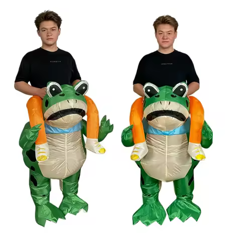 Funny green frog inflatable suit, carnival party, funny walking, funny mounts, dolls, props
