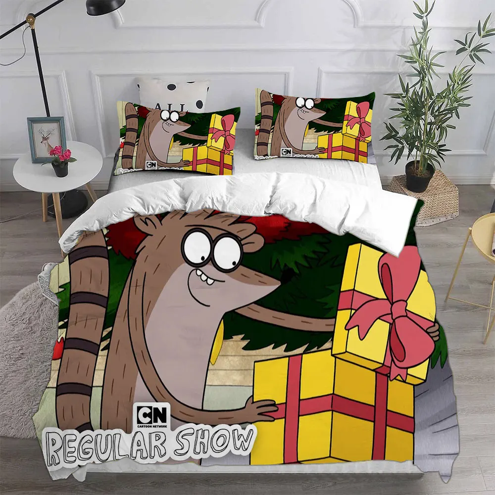 

Cartoon Regular Show Anime Print Bedding Sets Comforter Quilt Bed Cover Duvet Cover Pillow Case 2-3 Pieces Sets Kids Adult Size