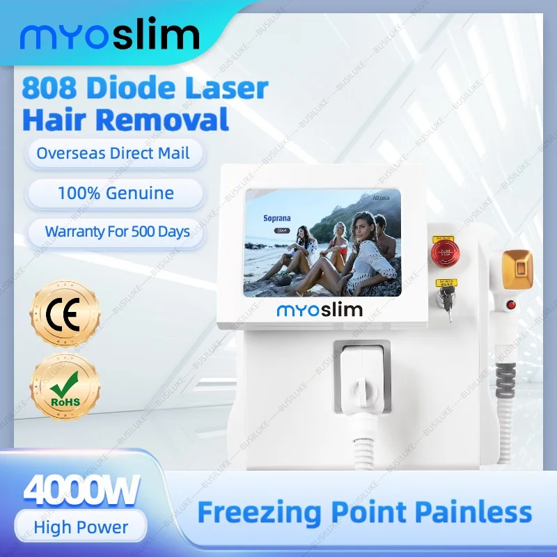 

4000W 808nm Alexandrite Laser Hair Removal Diode Epilator Permanent Painless Cooling Head Ice Platinum Body Depilation Machine