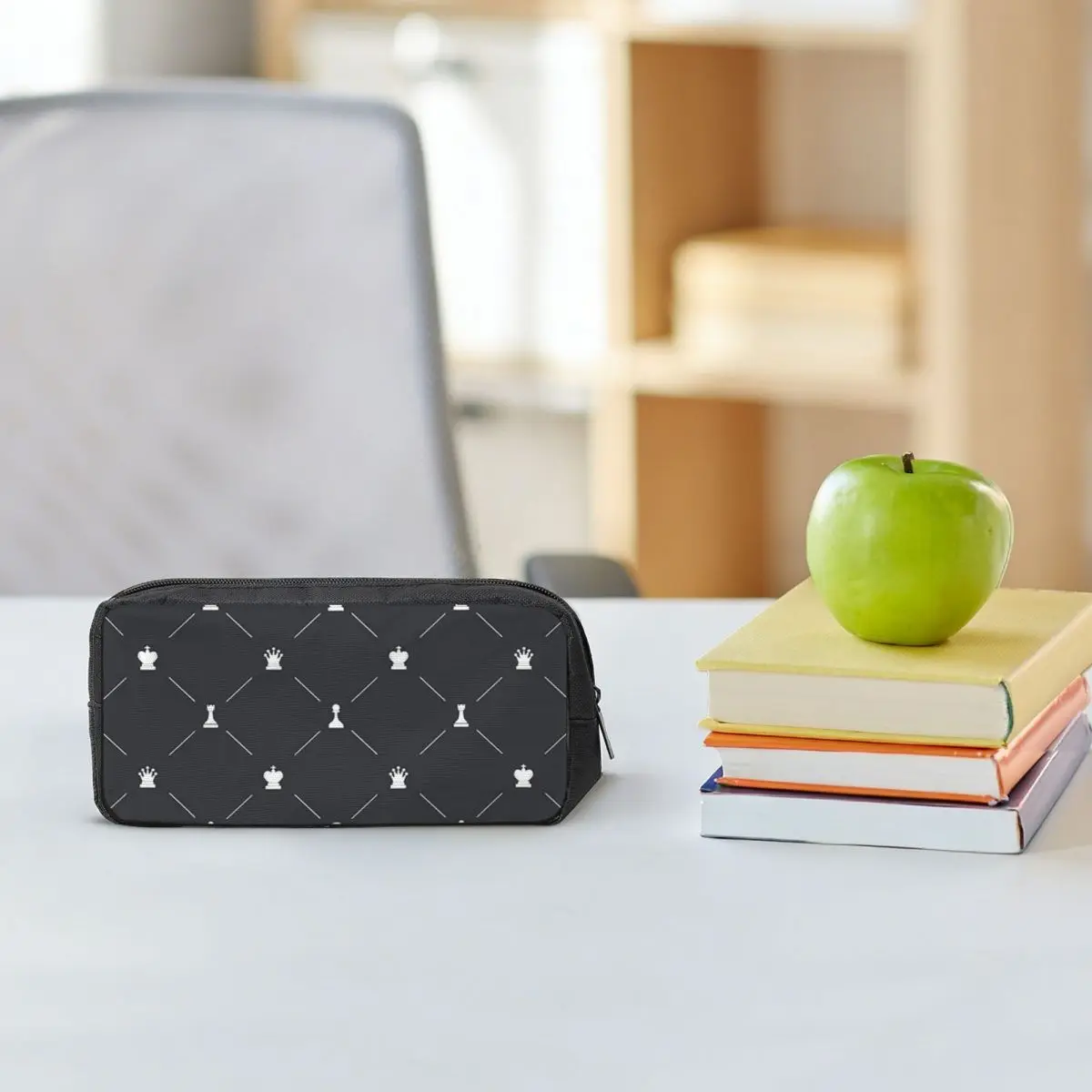 

Chess Pieces On Board Chessboard Pencil Cases for Students Gifts Pen Box Pencil Bag Large Pencil Pouch Storage Stationery