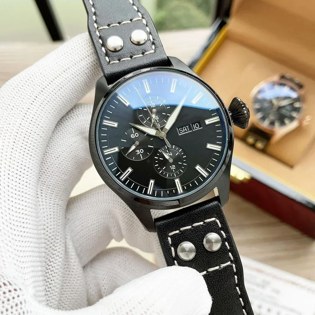 

Luxury New Men Automatic Mechanical Watch Brown Black Leather Fashion Watches