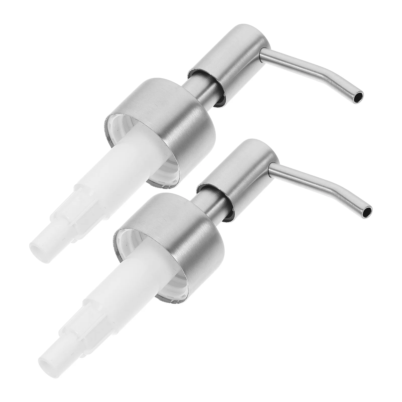 

2 Pcs Drinks Stainless Steel Pump Head Travel Portable Plastic Moisturizer Dispenser