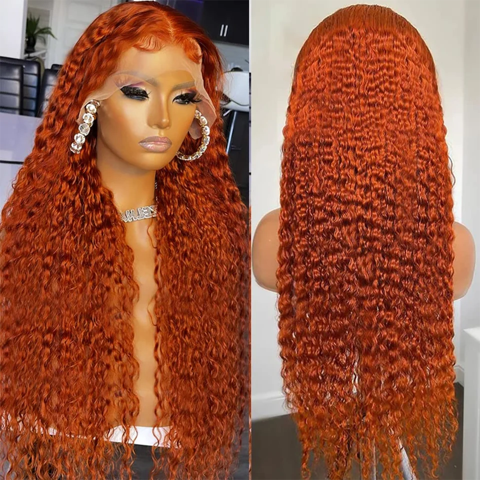 

Orange Ginger Curly Wigs for Women Human Hair 180% Density Remy Lace Front Wigs Human Hair Glueless Wigs Human Hair Pre Plucked