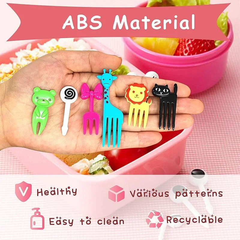 Fruit Fork Cartoon Mini Animal Farm Cartoon Food Selection Children Snacks Cake Dessert Food Fruit Fork Party Decoration