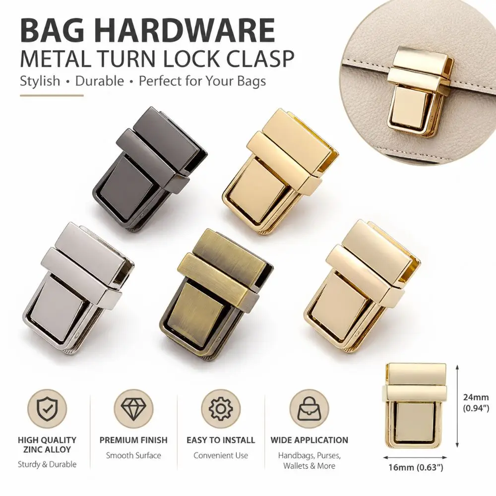Practical Zinc Alloy Bag Lock Tongue Closure DIY Tongue Lock Replacement Metal Buckle Bag Parts