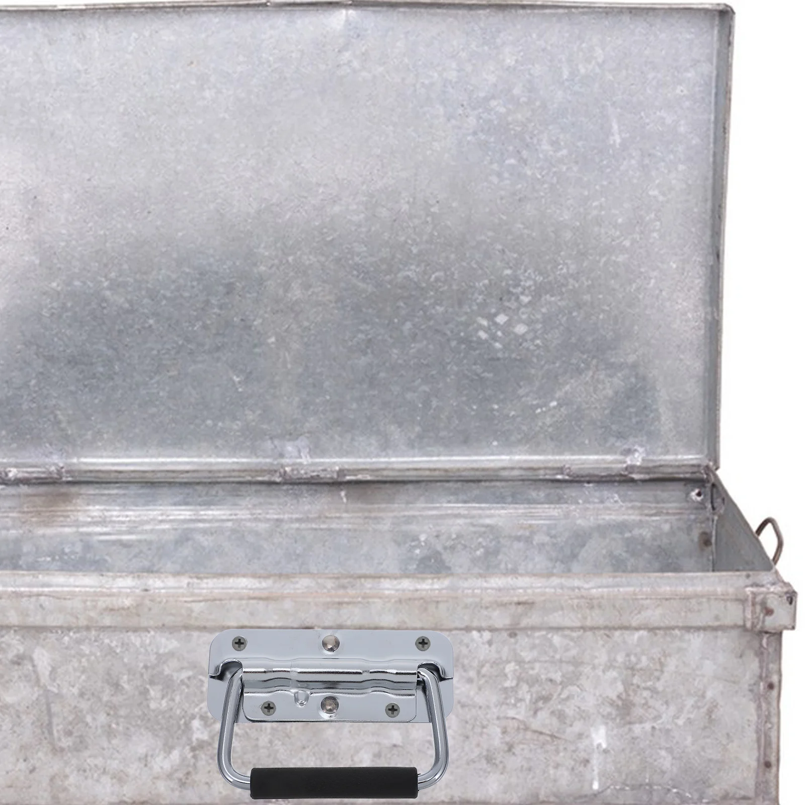 صندوق أدوات من الفولاذ المقاوم للصدأ مقبض سحب قابل للطي من الحديد عالي التحمل لخزانة الأدوات أداة محمولة بمقبض حمل الأجهزة #1