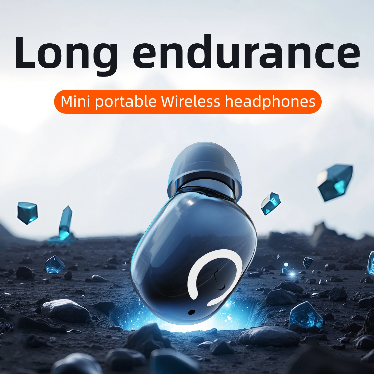 سماعات رأس لاسلكية تعمل بالبلوتوث مع ميكروفون وسماعات أذن واحدة مقاومة للماء لملابس الأذن اليسرى واليمنى مثبتة على الأذن