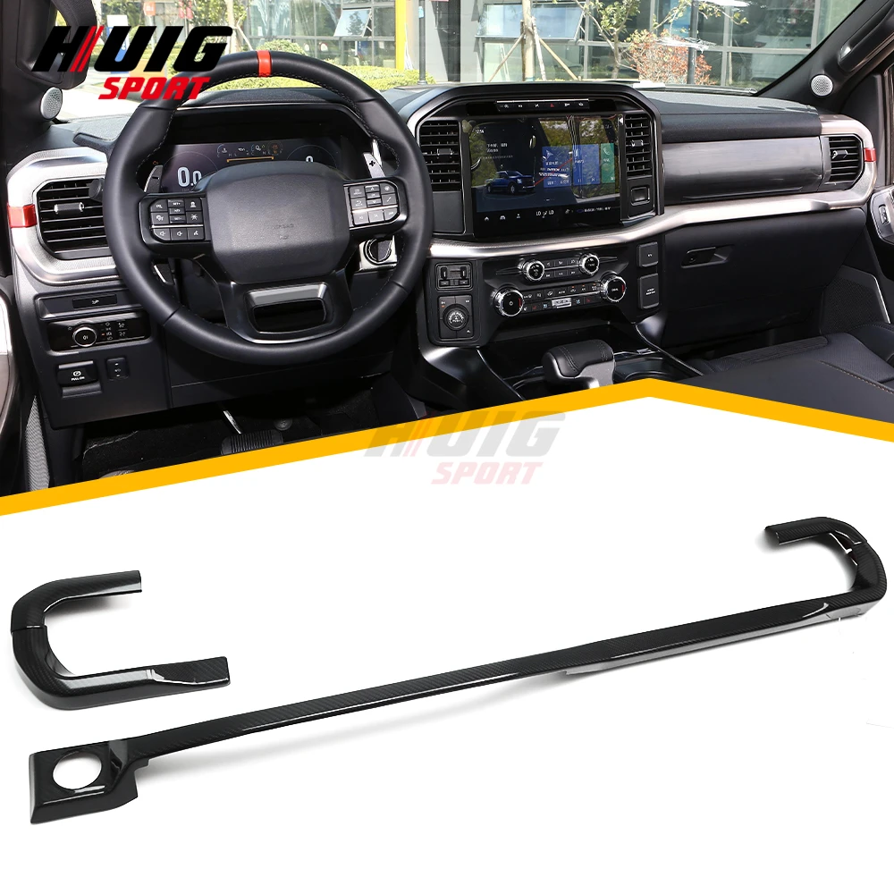 

For Ford F150 Raptor Lariat 2021-2024 Carbon Fiber Car Interior Central Console Dashboard Panel Cover Sticker Trim Accessories