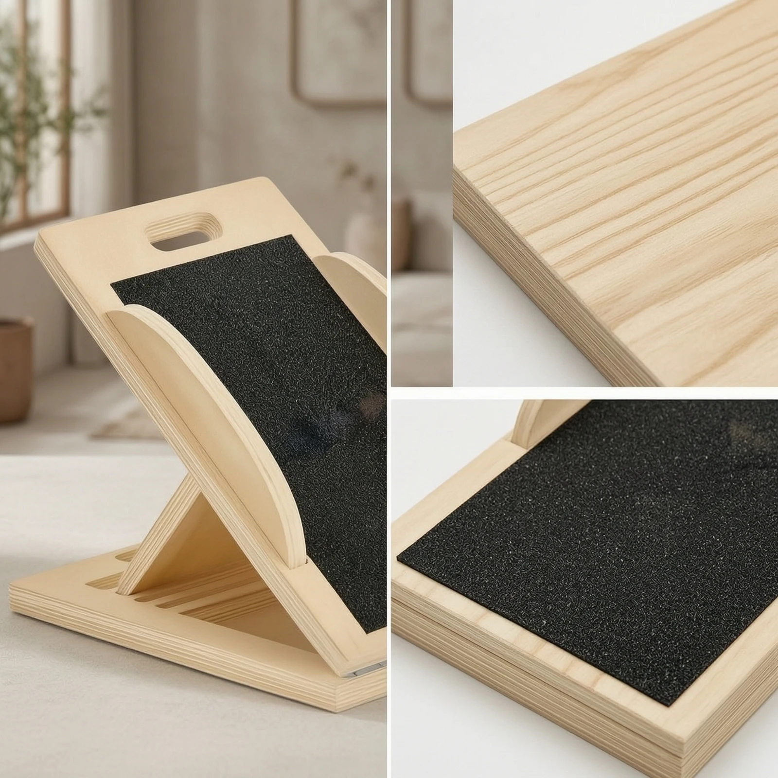 Wooden Slant Board Anti-Slip Adjustable Slant Board Stretch Wedge Stable Wedge Stretcher Heavy-Duty for Fitness Enthusiasts