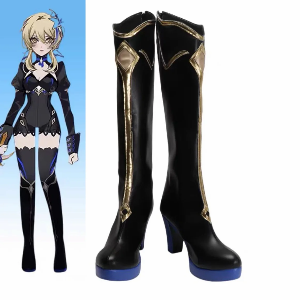 Game Genshin Impact Fanart Abyss Lumine Princess Cosplay Shoes Boots Exclusive Traveler Lumine&Aether Halloween Anime Shoes