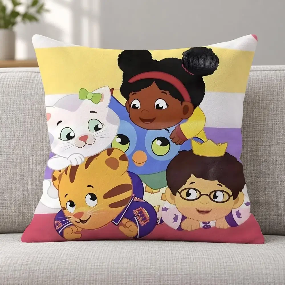 Cartoon Cute Kids D-Daniel Tiger's Neighborhood Cushion Cover Soft Plush  throw pillow Sofa Bedroom Living Room Car Dorm Gift