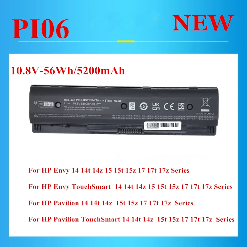 

New P106 PI06 battery For HP Envy 14 14t 14z 15 15t 15z 17 17t 17z Series PI06 PI06XL PI09 HSTNN-LB4N LB4O YB4N YB4O