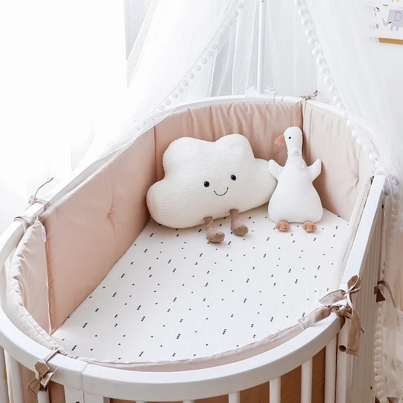 Baby Crib Cot Bumper Collision Fence 100% Pure Cotton Korea Cotton Crib Around Cushion Cot Protector Newborn Room Bedding Decor