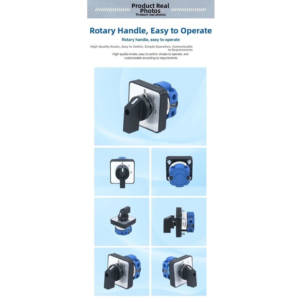 For Circuit Switching Changeover Switch Rotary Selector Switch CCC Certified 20A Rated Current DC 240V Voltage